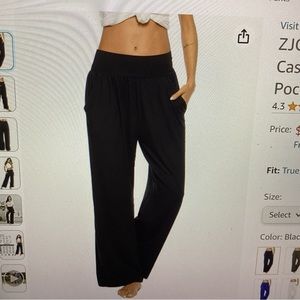 ZJCT Women’s Size XL Back Yoga Sweatpants Wide Leg Lounge Pants Pockets NWT